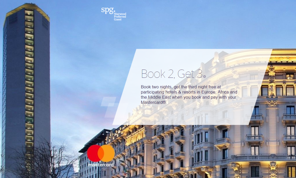 Starwood Preferred Guest Mastercard Europe Middle East Africa Offer