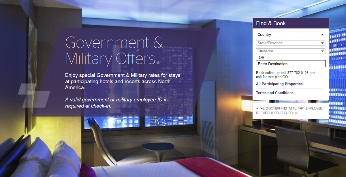 Starwood Preferred Guest SPG Government Military Rates United States & Canada
